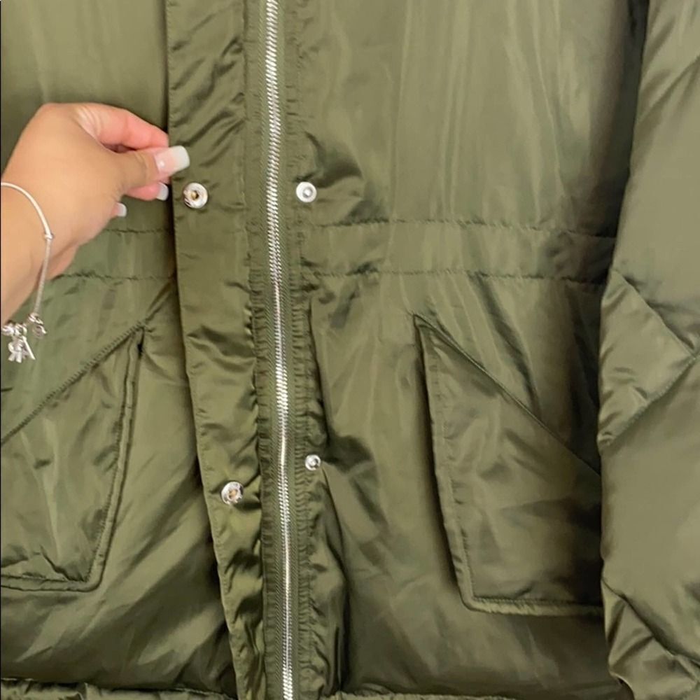 Sandro Paris Green Reversible Puffer Jacket Large - Picture 5 of 10